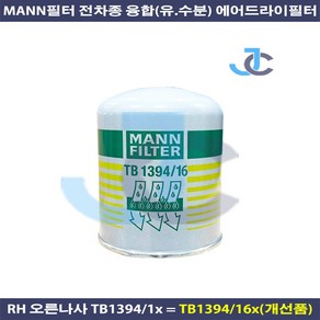 MANN 전차종 트라고 만필터 융합 에어드라이 TB1394/1x TB1394/16x, 1개, 개당