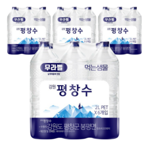 강원평창수 무라벨 생수, 24개, 2L