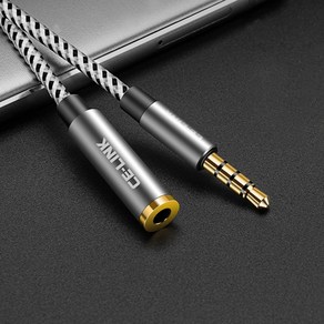 3.5mm 오디오 스피커 이어폰 연결잭 연장케이블, 4극연장케이블-1m, 1개