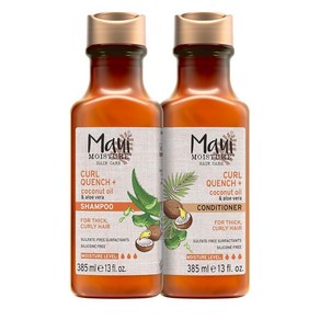 Maui Moistue 컬 퀜치 & 코코넛 오일 샴푸 13 Fl oz 곱슬머리용 엉킴 방지 수분 공급 비건 실리콘 & 파라벤 프리, 샴푸 + 컨디셔너, 1개, 385ml