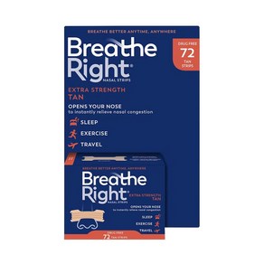 Breathe Right 엑스트라 스트렝스 비강 스트립 72개