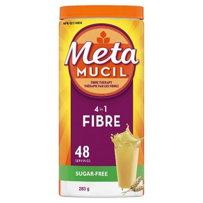 Metamucil 데일리 차전자피 파우더 보충제 무설탕 소화 건강을 위한 4-in-1 섬유질 무맛 부드러운 맛 음료