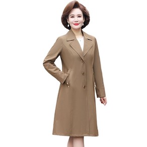 ROYALBELLE 여성 마담의류 정장코트 허리스트링 롱 트렌치코트 데일리룩 V12420