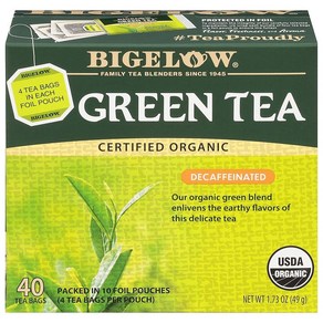 Bigelow Tea 디카페인 유기농 녹차 티백 40개입