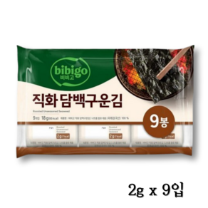 비비고 직화 담백구운김, 2g, 18개