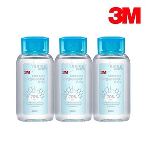 3M 휴대용 손소독제 70% 새니타이저 60ml x3개 9270, 3개