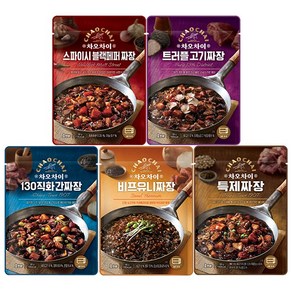 차오차이 즉석짜장 180g x 5종 세트(간짜장 유니짜장 특제짜장 트러플짜장 스파이시짜장), 1개