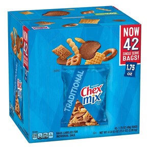 Chex Mix 첵스믹스 Taditional Savoy Snack Mix 트레디셔널 세이보리 스낵 믹스 42개입 2.08kg, 1개