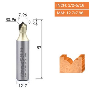 아덴 포인트 커팅 라운 오버 비트 카바이 조각 도구 목공 샤프 팁 아크 에지 밀링 커터 MDF 라우터, [09] 12.7x7.96, 09 12.7x7.96, 1개