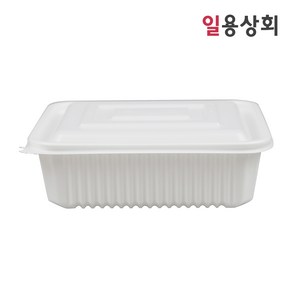 [ILYONG] 사각 찜용기 JH 23197 대 2000ml 50세트 백색, 50개, 1세트