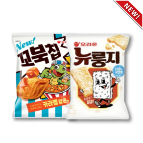 오리온 꼬북칩 카라멜팝콘맛 108g 1 뉴룽지 124g 1 (총2) 신제품, 1개, 232g