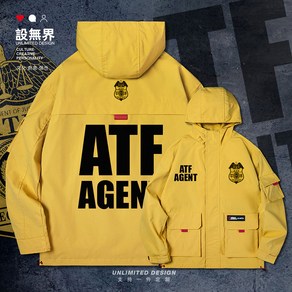 ATF 에이전트 레터링 후드 바람막이 점퍼