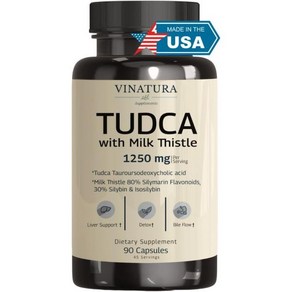 TUDCA Milk Thistle 1250mg - Support Health Gallbladder Supplements *USA Made and Tested* Tudca Suppl