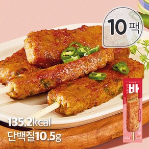 [꼬꼬빌 심쿵 닭가슴살 바 청양바베큐 70g 10팩, 10개