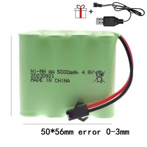 Rc 장난감용 대용량 AA 배터리 3.6V 4.8V 7.2V 5000mAh NI-MH 자동차 탱크 로봇 총 보트 액세서리, 한개옵션1, 04 4.8V 5000MAH