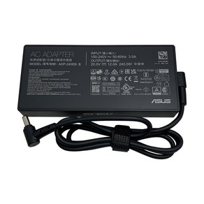 ASUS 정품 노트북 충전기 TUF Dash F15 FX517ZM-HQ076 호환 20V 12A 240W (6.0x3.0mm) 전원 어댑터 + 케이블, 아수스 240W + PC 케이블, 1개