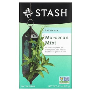 Stash Tea 녹차 모로칸 민트 티백 20개입 26g(0.9oz)