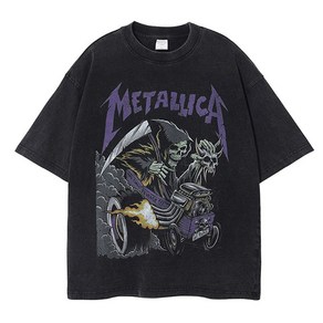METALLICA 빈티지 반팔 티셔츠 남자 여자 반팔티 남녀공용 오버핏