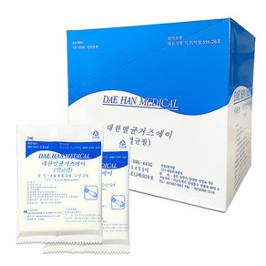 대한 멸균거즈 에이/9.5cm*9.5cm*8겹 5매*20포/4인치, 100개입, 1개