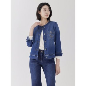 [지센] 여성 버튼업 라운드 데님자켓 LCJKP222