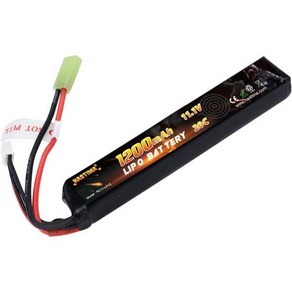 NASTIMA 11.1V 1200mAh 에어소프트 스틱 배터리 3S 20C LiPo 배터리 팩 건 AK47 MP5K MP5 Sca M249 AUG AEG용 미니 타미, Mini Tamiya, 1개