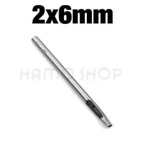 가죽 타원형 구멍 펀치 강철 공예 벨트 DIY 도구 2mm 6mm 너비 1 개, 4) 2x6mm, 1개