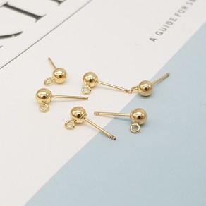 14K 4mm 볼 포스트 귀걸이 DIY 부자재 재료