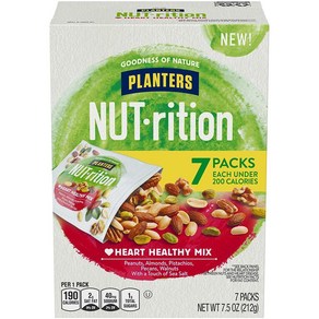 Plantes 미국직구 NUTition Heat Healthy 스낵 너트 믹스 7.5 Oz(7팩), 사이즈, 7개, 212g