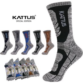 KATTUS 카투스 5p 세트구성 혼합 3중보강 작업용 안전화 통풍 이중바닥 장목5족 두꺼운 등산양말 파일 고급파일 등산 쿠션양말 두꺼운 장목 양말 5족 1세트, 남성용 5p