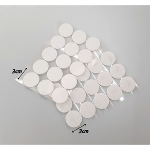 원형 벨크로 스티커 찍찍이 3cm 30개 흰색 테이프 접착 부착 까슬이보슬이 다용도