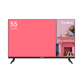 큐빅스 고화질 4K UHD LED TV 139cm(55인치) LG정품패널 IPTV 에너지효율 1등급, NBH550UHD-E01, 스탠드형, 고객직접설치