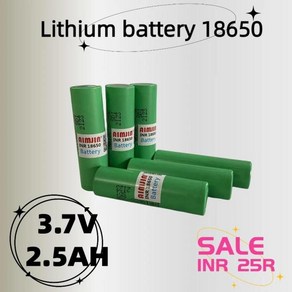 2500mAh 및 손전등 25R 스크루 3.7V 배터리용 리튬 드라이버 20A 도구 배터리 INR18650 충전기, 1pcs