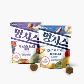 누터스가든 멍치스 (베리/애플바나나) 80g 강아지간식 유산균 오메가3 글루코사민