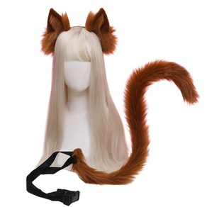 만화 귀 꼬리 세트 무도회 할로윈 고양이 코스프레 파티 의상 귀 hairhoop 모자 로리타 액세서리