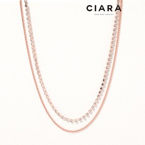 CIARA 14K Goga 캐럿스톤 투라인 롱 목걸이(GoldPlated)