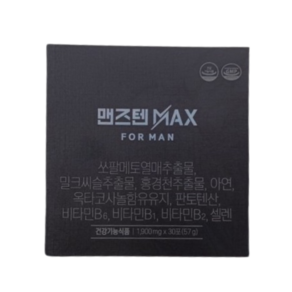 맨즈텐맥스 MAX 30포 1박스 1개월분 전립선영양제 사군자 쏘팔메토+선물쇼핑백+당일발송, 57g, 1개