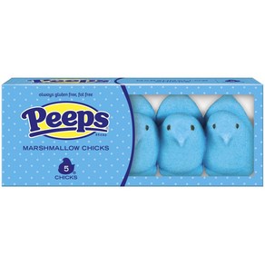 2 PACK - Peeps Mashmallow Chicks - Blue 5ct. 2팩 - 핍스 마시멜로 치크 - 블루 5개, 1개, 181.44g