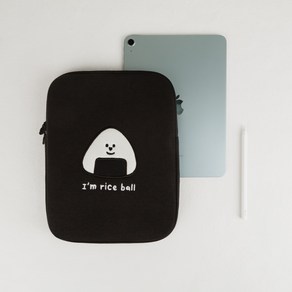 [올뉴프레임] 자수 노트북 파우치 삼각김밥 아이패드, 1개