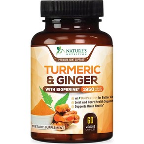 강황 생강 바이오페린 95% 쿠르쿠미노이드 1950mg 240캡슐, 1개
