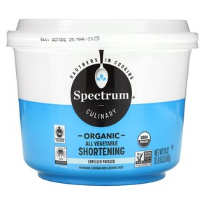 Spectum Culinay 오가닉 올 베지터블 쇼트닝 24 온즈 (680 g), 1개, 680g