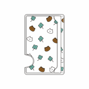 똑디 맥세이프 호환 카드 지갑 2장 수납 케이스 휴대폰 홀더 자력강화, 1개, 클로버