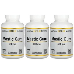 캘리포니아 골드 뉴트리션 매스틱 검 500mg 180캡슐 3병 마스틱 Mastic Gum, 180정, 3개