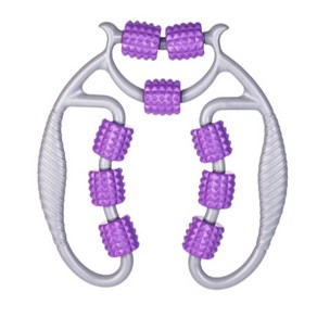 온클릭 9롤입체 종아리 목 마사지롤러, 퍼플, 1개