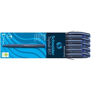 Schneider Topball 857 Rollerball 0.6mm Box of 10 Blue (857 슈나이더 탑볼 857 수성펜 0.6mm 10개 박스 파란색(8573