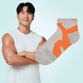 [셀버린 테이핑 양말 여자단목] 발목보호대 크로스핏 마라톤 러닝양말 발목테이핑, 그레이, 1개