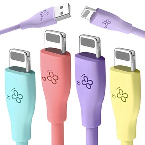 아이엔조이 마카롱 고속 충전 USB 아이폰 케이블 4개입