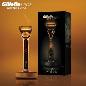 [일본정품수입]질레트 Gillette Labs 히티드 레이저 수염 면도기 교체 블레이드 2개 포함, 한개옵션1, 한개옵션0