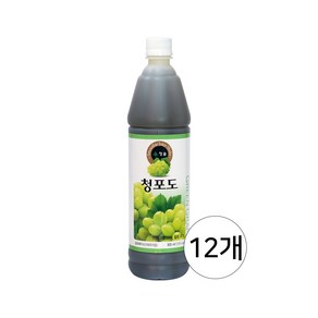 청솔 청포도 음료베이스, 835ml, 12개