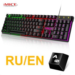 RGB 게이머 키보드 게이밍 및 마우스 키트 백라이트 USB 러시아어 유선 컴퓨터 104 Keycaps Fo Pc Laptop, CHINA, [03] RU Keyboad Only