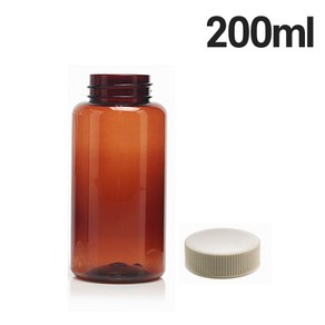 [당일출고] PET 플라스틱 갈색환병 (소화제병) 200ml(cc) 1개 차광 갈색 용기 공병 약병 소분 보관 통 단마개, 갈색환병(소화제병) 200cc1개 (A04453)